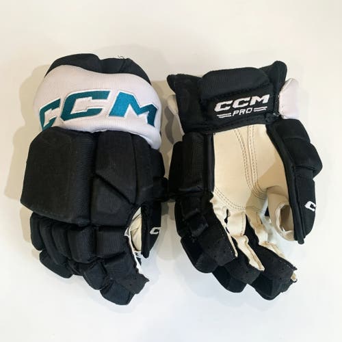 13" CCM HGTK Tacks San Jose Sharks Barracuda Cali Fin Used with New Palms *Read Full Description*