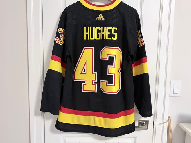 Authentic Adidas Vancouver Canucks Quinn Hughes Black Skate 1.0 Jersey 52 Large