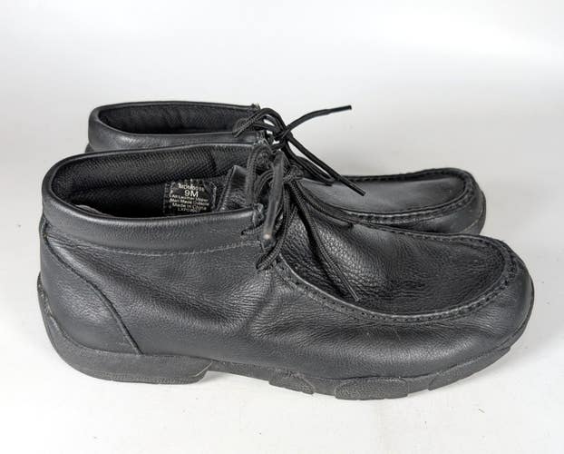 Twisted X Mens Size 9M Black Leather Chukka Driving Moc MDM0016 Ankle Boots