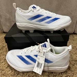 Adidas Adizero Instinct TPU Softball Cleats W Size 10 White & Royal Blue (New)