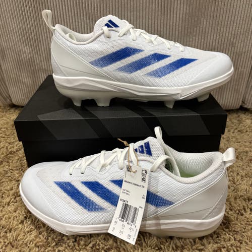 Adidas Adizero Instinct TPU Softball Cleats W Size 10 White & Royal Blue (New)