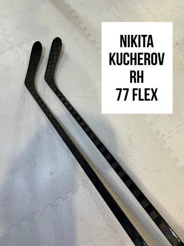 Senior(2x)Right Kucherov 77 Flex ProBlackStock™ Unbranded Blackout Pro Stock Hockey Sticks