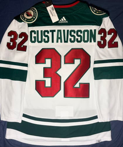 Filip Gustavsson Minnesota Wild Adidas Prime Green Away Jersey Size: 52 + Tria