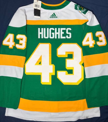 Quinn Hughes Minnesota Wild Adidas Prime Green 3rd Jersey + TRIA Size: 54