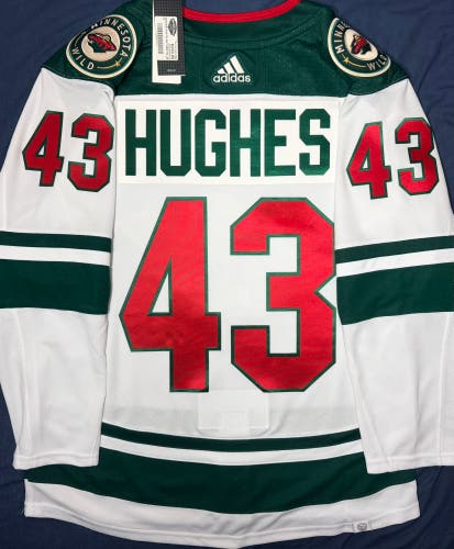 Quinn Hughes Minnesota Wild Adidas Prime Green Away Jersey + TRIA Size: 50