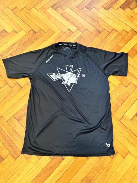 Pro Stock Bonnyville Pontiacs Hockey AJHL JUNIOR A Black Large Adult Unisex Bauer Shirt (New)