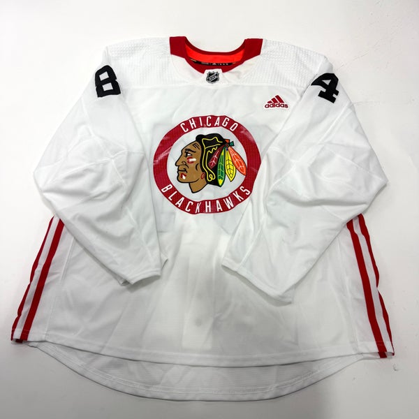 Used White Chicago Blackhawks Adidas MIC Practice Jersey | Size 56 | Greene #84