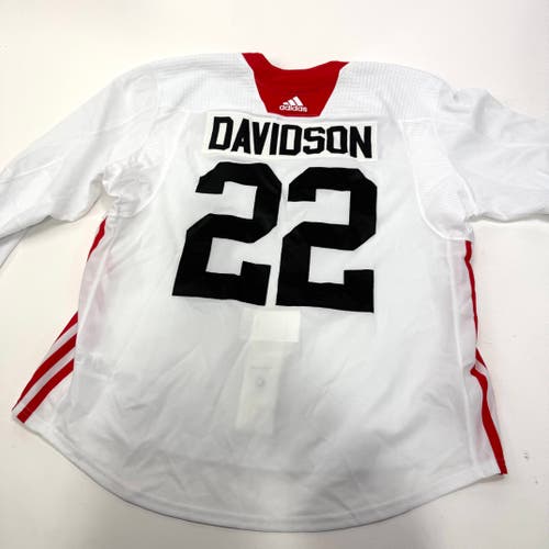Used White Chicago Blackhawks Adidas MIC Practice Jersey | Size 58 | Davidson #22