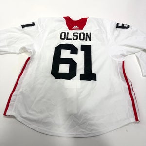 Used White Chicago Blackhawks Adidas MIC Practice Jersey | Size 56 | Olson #61
