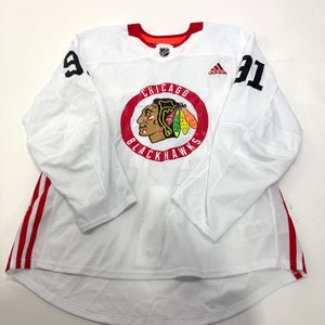 Used White Chicago Blackhawks Adidas MIC Practice Jersey | Size 56 | Ludwinski #91