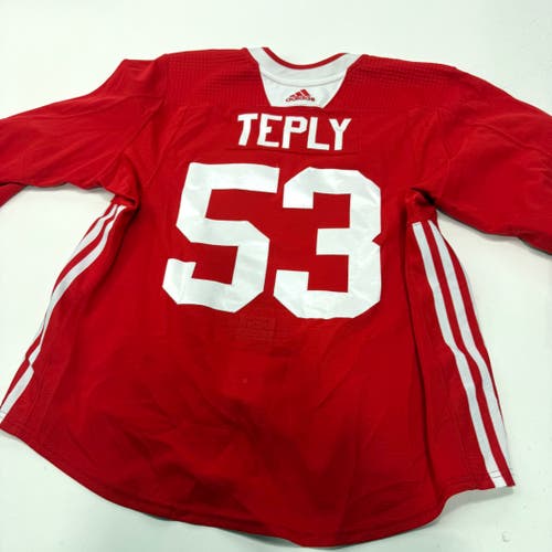 Used Red Chicago Blackhawks Adidas MIC Practice Jersey | Size 56 | Teply #53