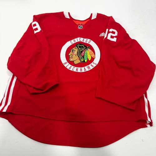 Used Red Chicago Blackhawks Adidas MIC Practice Jersey | Size 60G | Blank Name #92