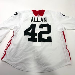 Used White Chicago Blackhawks Adidas MIC Practice Jersey | Size 56 | Allan #42