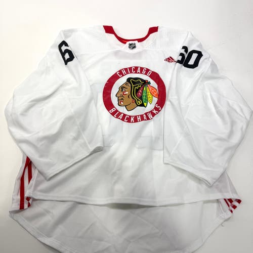 Used White Chicago Blackhawks Adidas MIC Practice Jersey | Size 58G | Weeks #60
