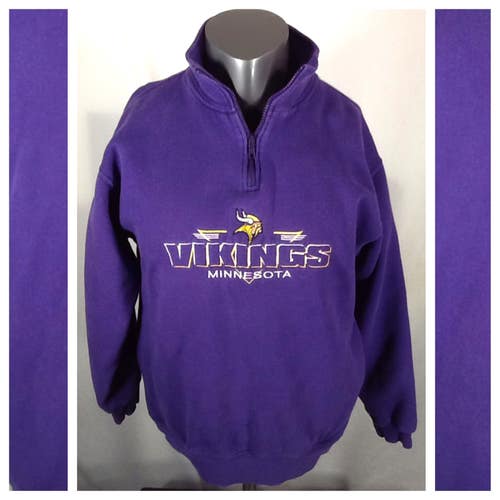 Vintage 90’s Minnesota Vikings Quarter Zip Sweatshirt (Med) Cadre NFL Purple