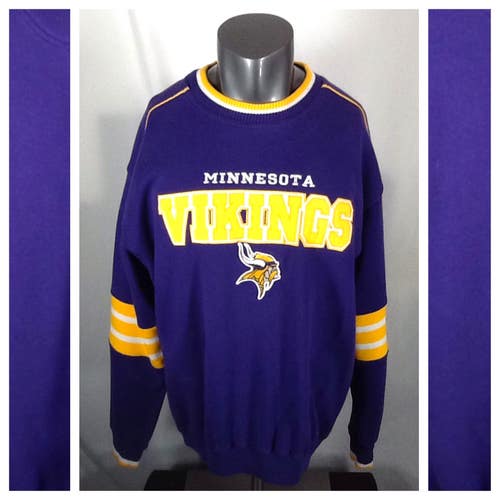 Vintage Minnesota Vikings Sweatshirt (Large) NFL Crewneck Purple Lee Sport Nice!