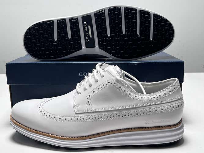 Cole Haan OG Wingtip Oxford Golf Golf Shoes Optic White Natural Mens 12 (C37230)