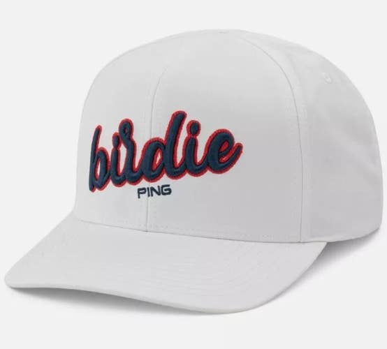PING Under Par Birdie Snapback Hat Cap 37266-01 White One Size NEW