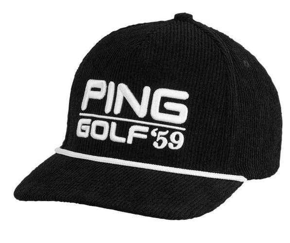 PING 2025 Retro Roper Adjustable Golf Hat Cap Black NEW