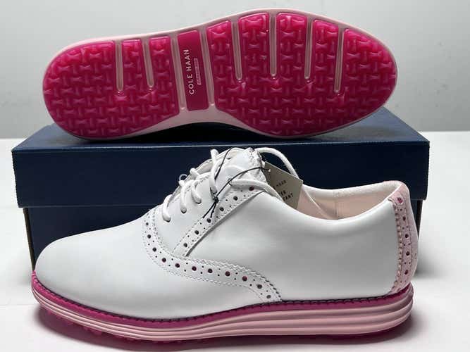 Cole Haan OG Shortwing Golf Golf Shoes White Crystal Rose Womens SZ 6.5 (W30276)