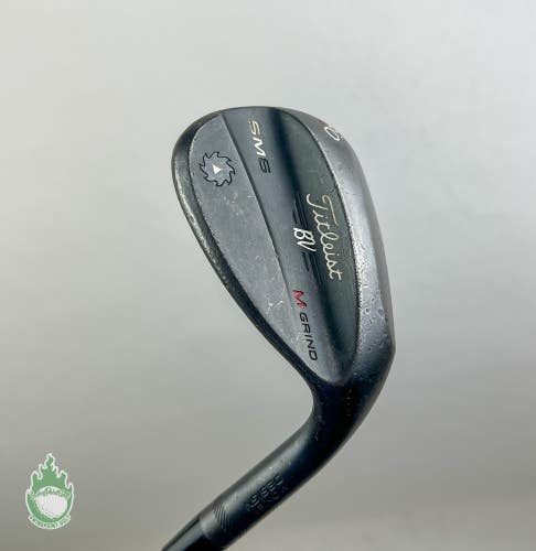 RH Titleist Vokey SM6 M Grind Jet Black Wedge 60*-08 Wedge Flex Steel Golf Club