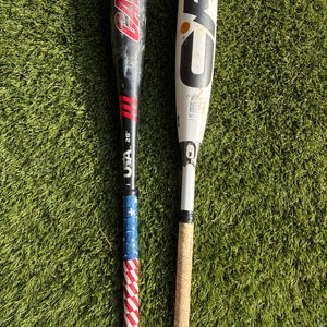2009 Marucci CAT Alloy USABat Certified Bat (-10) 22 oz 28" (Used) and a 2024 CF Zen -10 28 inch