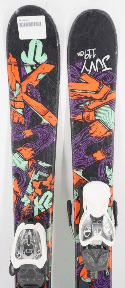 K2 Juvy Twin Tip Kids Skis with Bindings - 119 cm Used