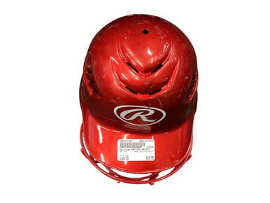 Used Rawlings BATTING HELMET Batting Helmet w/Mask Red One Size 11846-S000101423