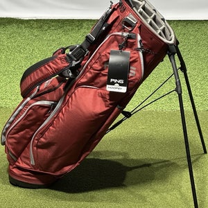 PING 2026 Hoofer 14 Stand Carry Golf Bag Color: Deep Red/Pewter NEW