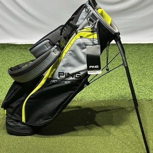 PING 2025 Hoofer Lite 4-Way Stand Carry Golf Bag Black/Iron/Neon Yellow NEW!