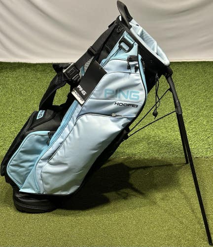 PING 2026 Hoofer 231 Golf Stand Carry Bag 5-Way Divider Color: Black/Milky Blue
