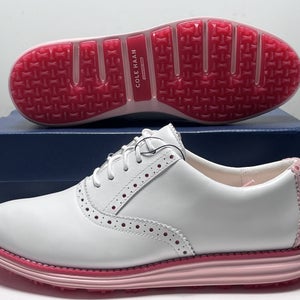 Cole Haan OG Shortwing Golf Golf Shoes White Crystal Rose Womens SZ 8.5 (W30276)
