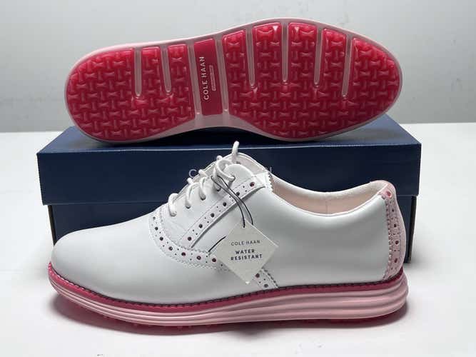Cole Hann OG Shortwing Golf Golf Shoes White  Crystal Rose Women's SZ 8 (W30276)