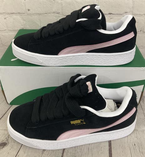 Puma 397648 04 Women's Suede XL Athletic Shoes Black Whisp of Pink US 9.5