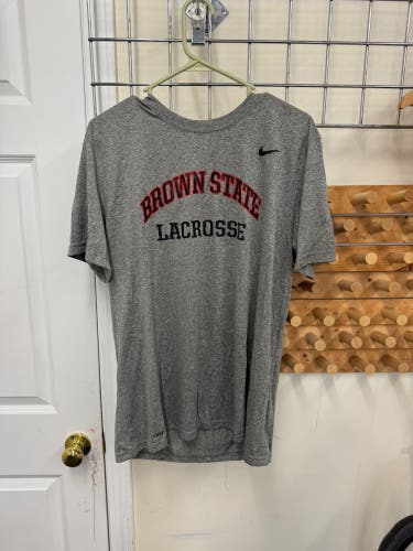 Gray XL Men's Brown State Lacrosse Nike Shooter Shirt (New)