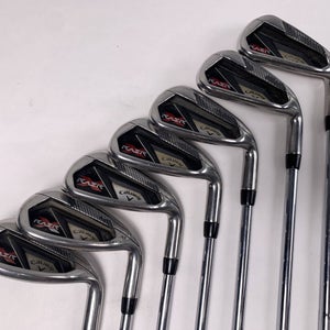 Callaway Razr X Iron Set 6-PW+SW+LW Uniflex Steel Mens RH JumboMax Grips +3"