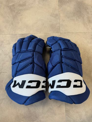 #21 Mitchell Chaffee Used CCM JetSpeed FT8 Gloves 14" Pro Stock Set 5