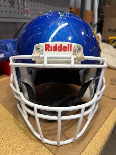 USED RIDDELL SPEED ICON ADULT HELMET - LARGE - ROYAL BLUE METALLIC