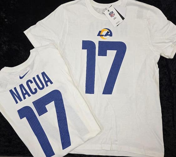 60319 Mens Los Angeles Rams PUKA NACUA Football Shirt WHITE NWT $40
