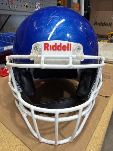 USED RIDDELL SPEED ICON ADULT HELMET - LARGE - ROYAL BLUE METALLIC