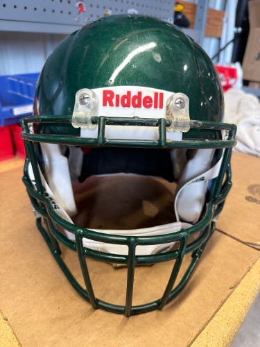 USED RIDDELL SPEED ICON ADULT HELMET - LARGE - FOREST GREEN METALLIC