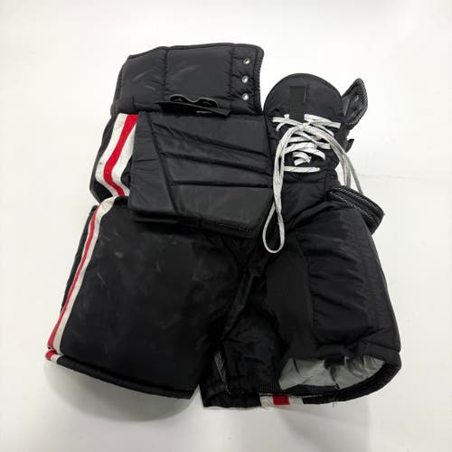 Used Black Chicago Blackhawks Vaughn Pro Goalie Pants | Size XL? | Soderblom | BH259