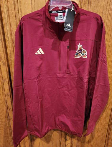 Arizona Coyotes Red Adidas 1/4 Zip Kachina Jacket Size XL NEW