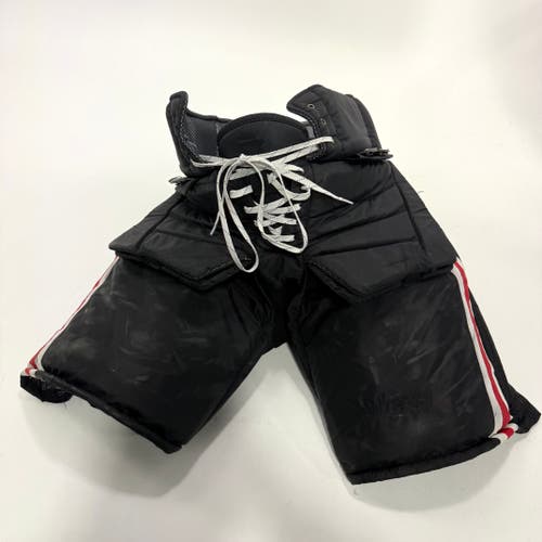 Used Black Chicago Blackhawks Vaughn Pro Goalie Pants | Size XL? | Soderblom | BH257