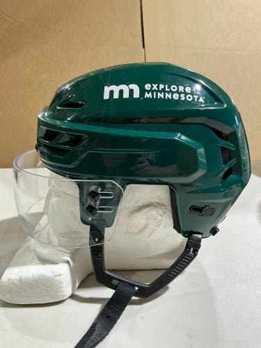 CCM Tacks 710 Pro Stock Hockey Helmet Visor Combo Small Forest Green WILD (Used) 39452