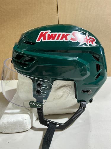 CCM Tacks 710 Pro Stock Hockey Helmet Visor Combo Small Forest Green WILD (Used) 50687