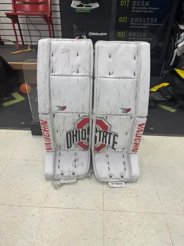31"+1 Ohio State Vaughn Velocity V7 Pro Carbon XF Goalie Leg Pads Pro Stock (Used)