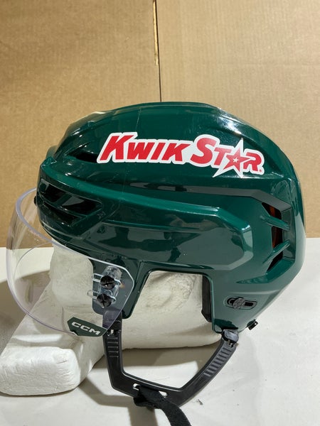 CCM Tacks 710 Pro Stock Hockey Helmet Visor Combo Medium Forest Green WILD (Used) 88371