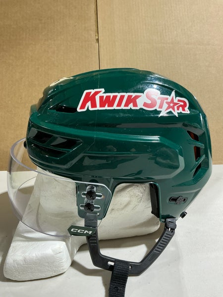 CCM Tacks 710 Pro Stock Hockey Helmet Visor Combo Medium Forest Green WILD (Used) 29576