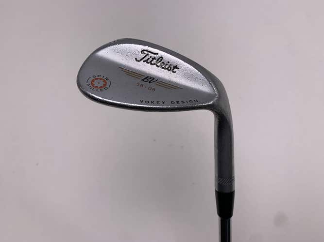 Titleist Vokey Spin Milled Chrome 2009 Wedge 58* 8 Bounce Wedge Steel Mens RH